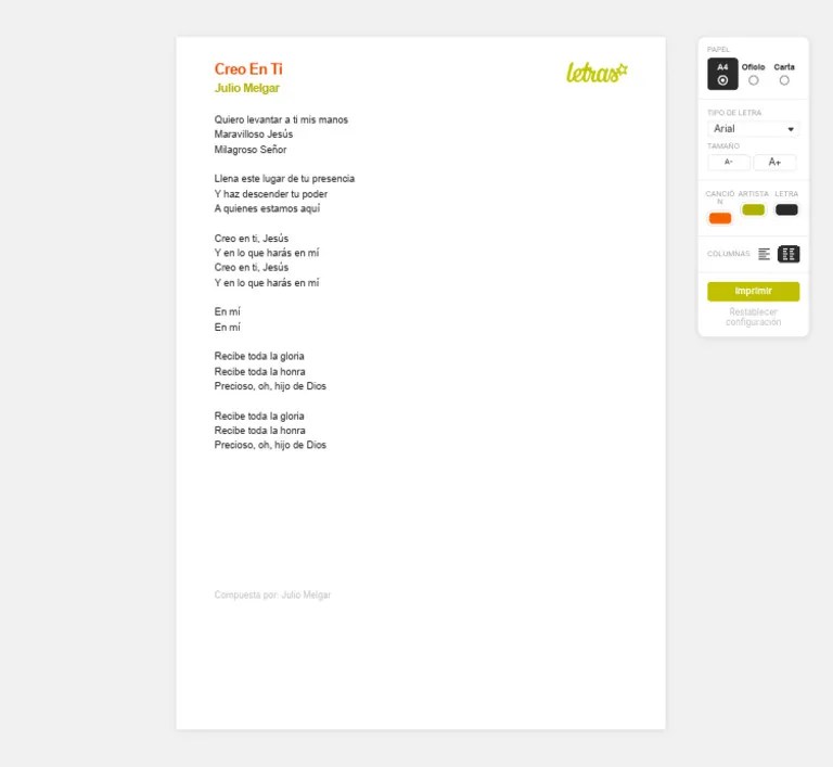 CREO EN TI - Julio Melgar (Impresión) | PDF