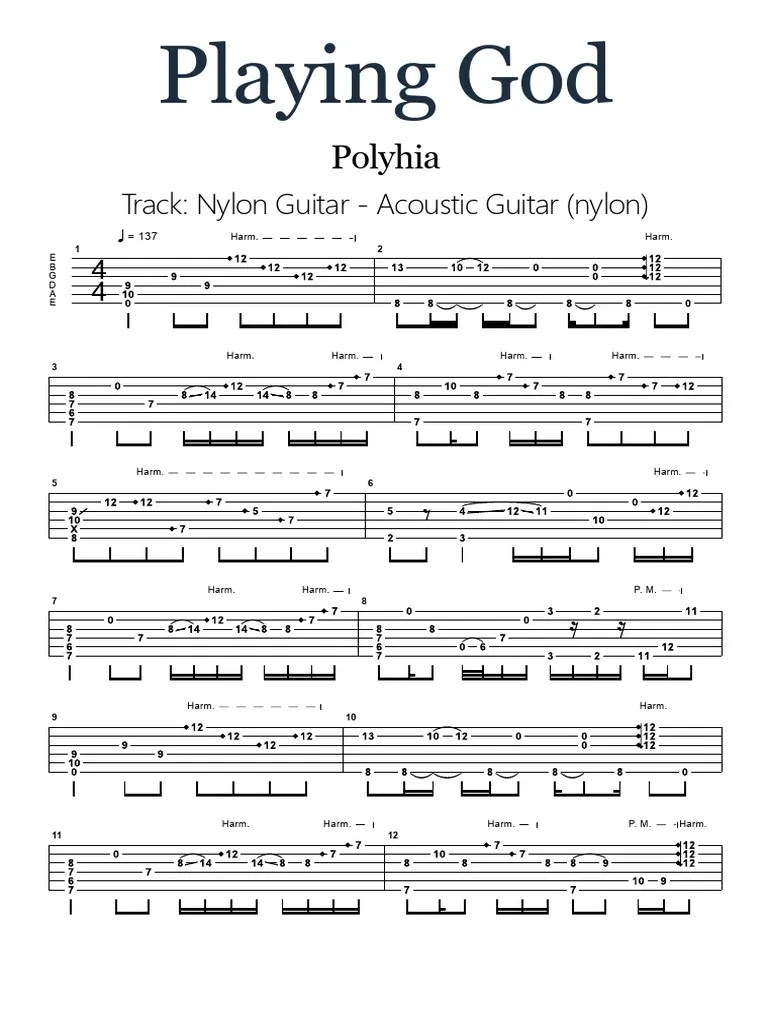 Playing God Tab By Polyhia - Songsterr Tabs With Rhythm | PDF | Guitar Family Instruments | Guitars