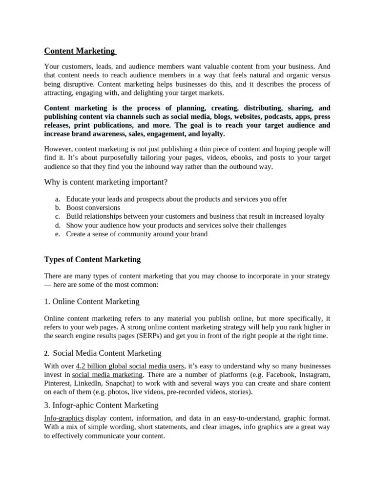 Content Marketing | PDF | Marketing | Digital Marketing
