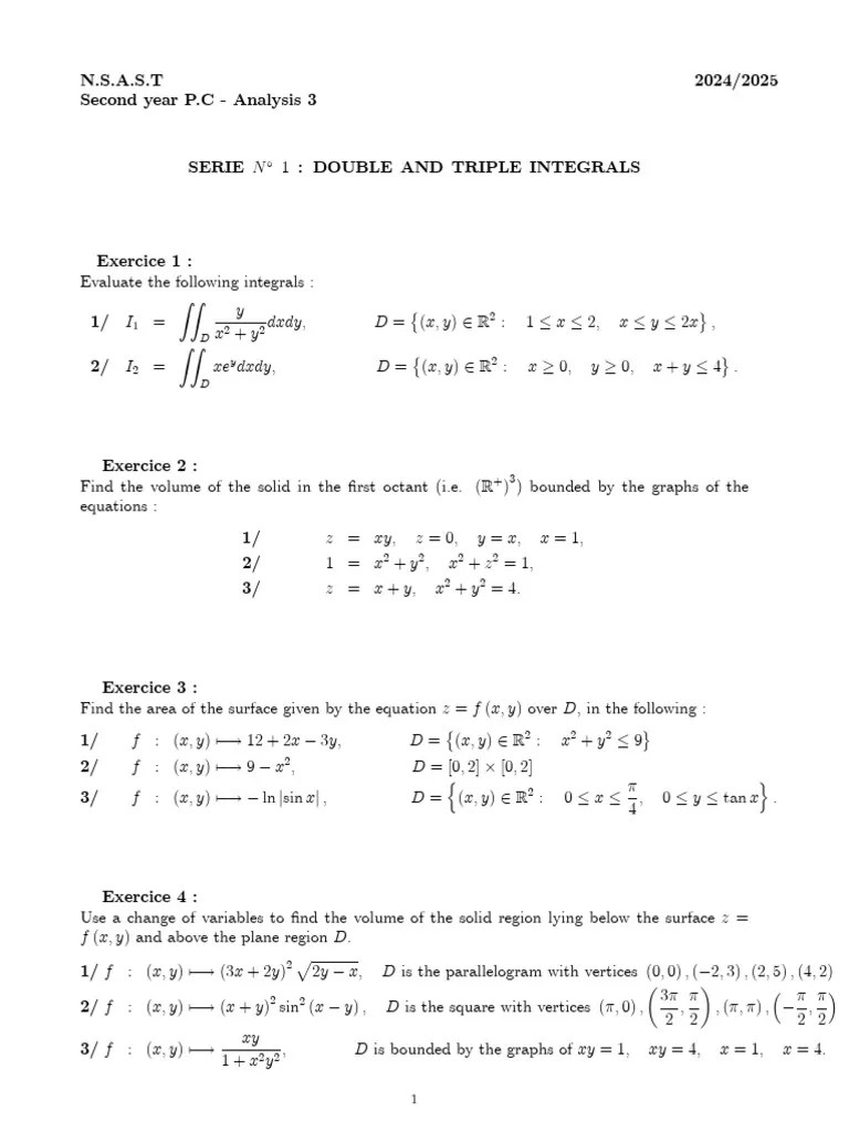 Double And Triple Integrals | PDF | Calculus | Graph Theory