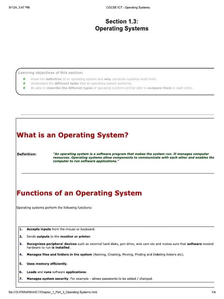 IGCSE ICT Chapter 1 Types And Components Of Computer System Part 3 ...