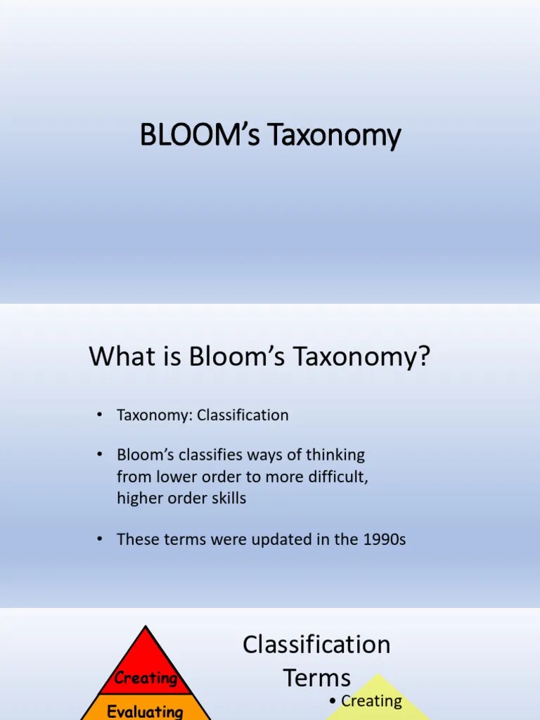 Blooms Taxonomy | PDF