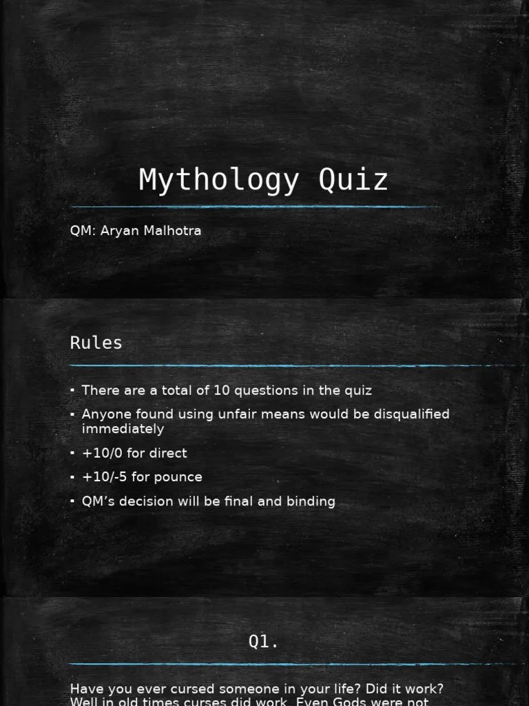 Mythology Quiz | PDF | Hades
