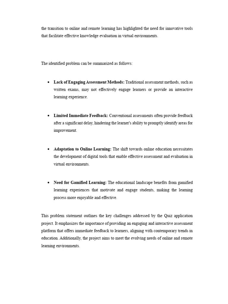 Quiz Application Using Java | PDF | Learning | Educational Technology