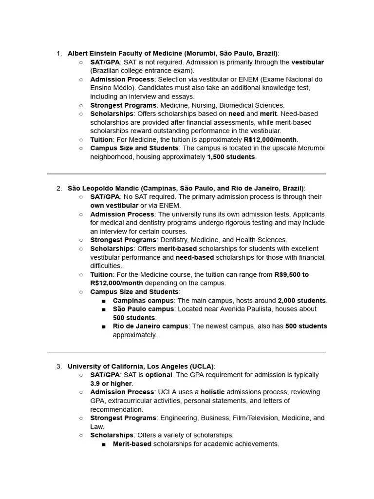 College List | PDF | University And College Admission | Sat