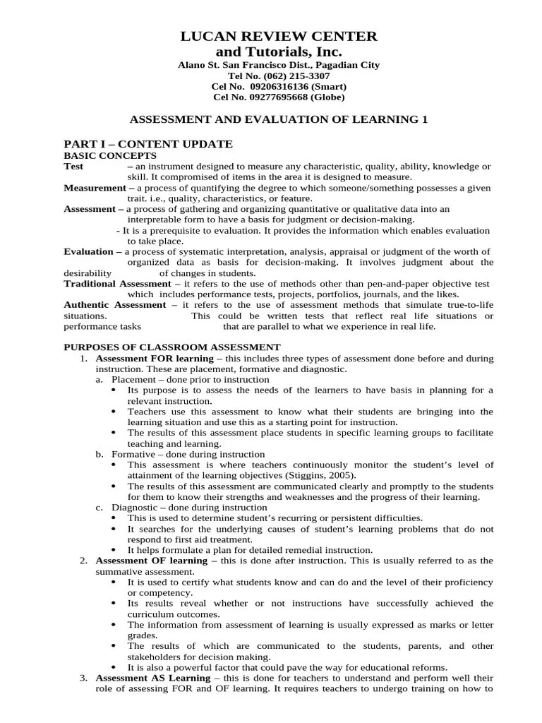 Assessment_of_learning | PDF | Educational Assessment | Validity (Statistics)