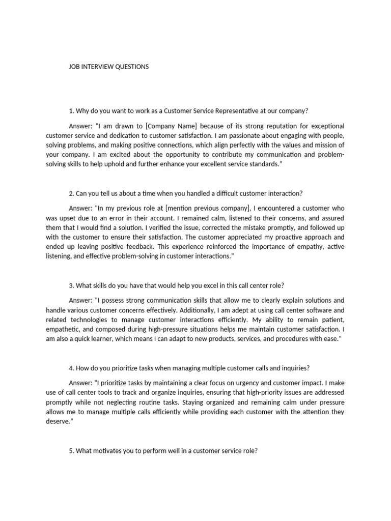 JOB INTERVIEW QUESTIONS | PDF | Motivation | Motivational