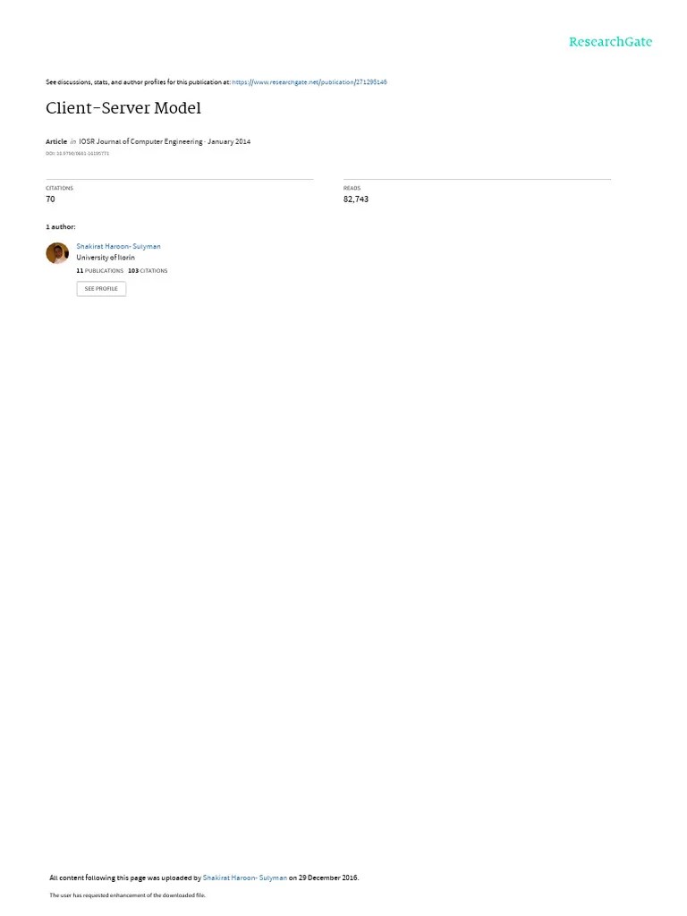 Client-Server_Model | PDF | Client–Server Model | Cloud Computing