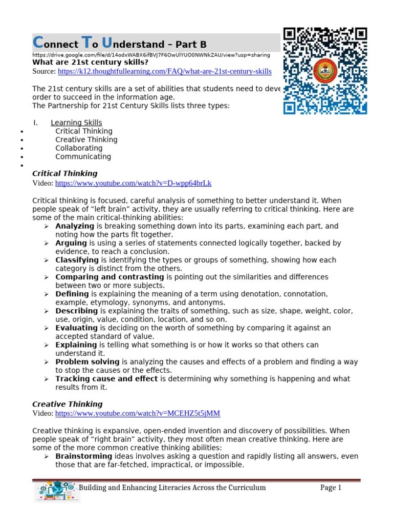 Ed 3110 Unit 3 Part B | PDF | Critical Thinking | Thought