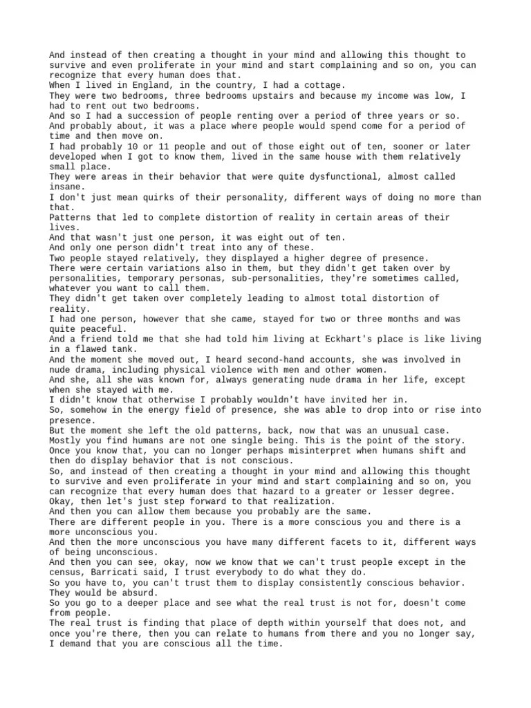 Confidence And Trusting In Yourself Eckhart Tolle | PDF | Faith | Mind