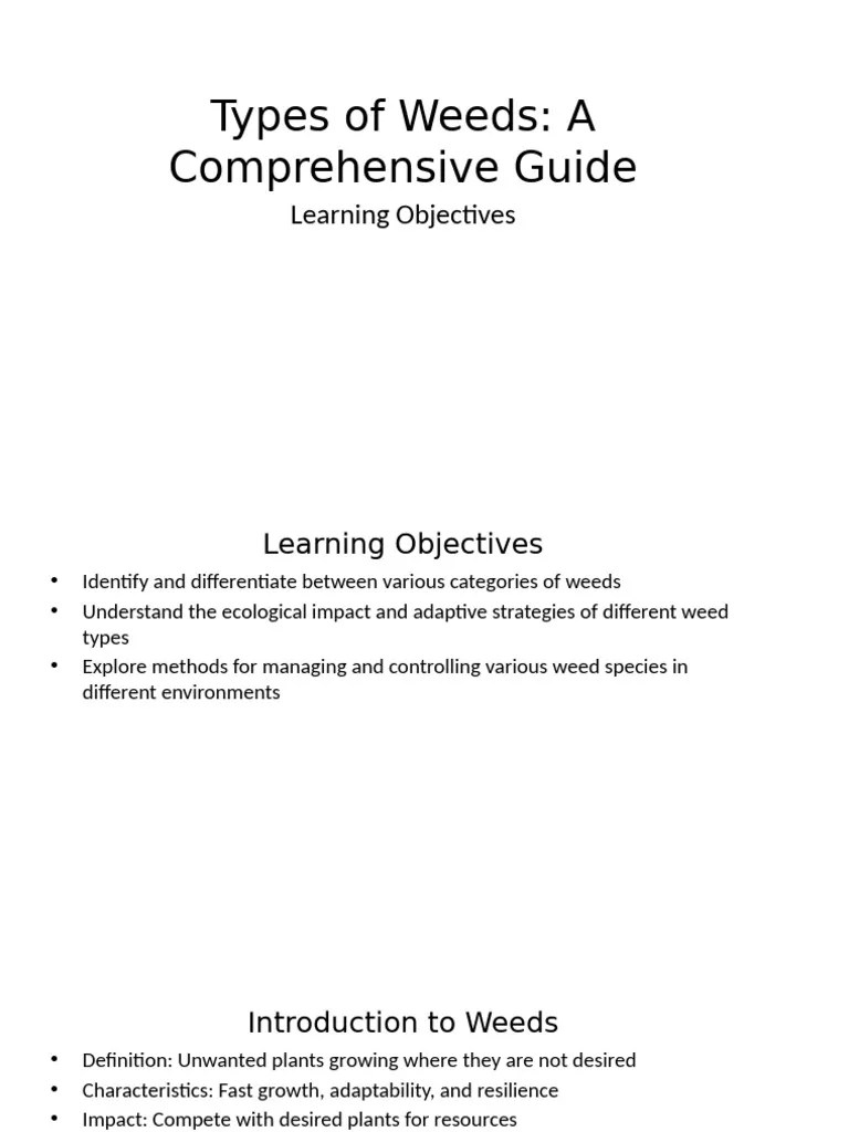 Types Of Weeds A Comprehensive Guide | PDF | Weed | Invasive Species