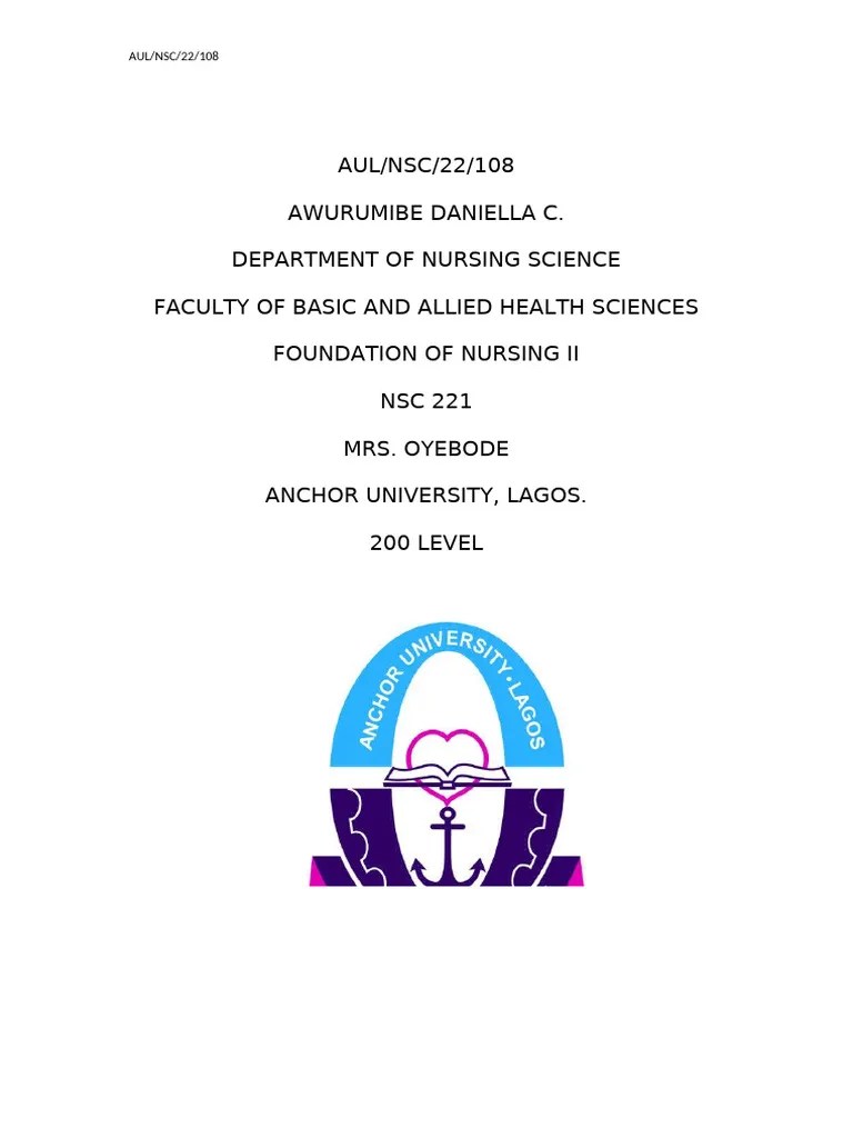 FOUNDATION OF NURSING II-1 | PDF | Body Mass Index | Vomiting