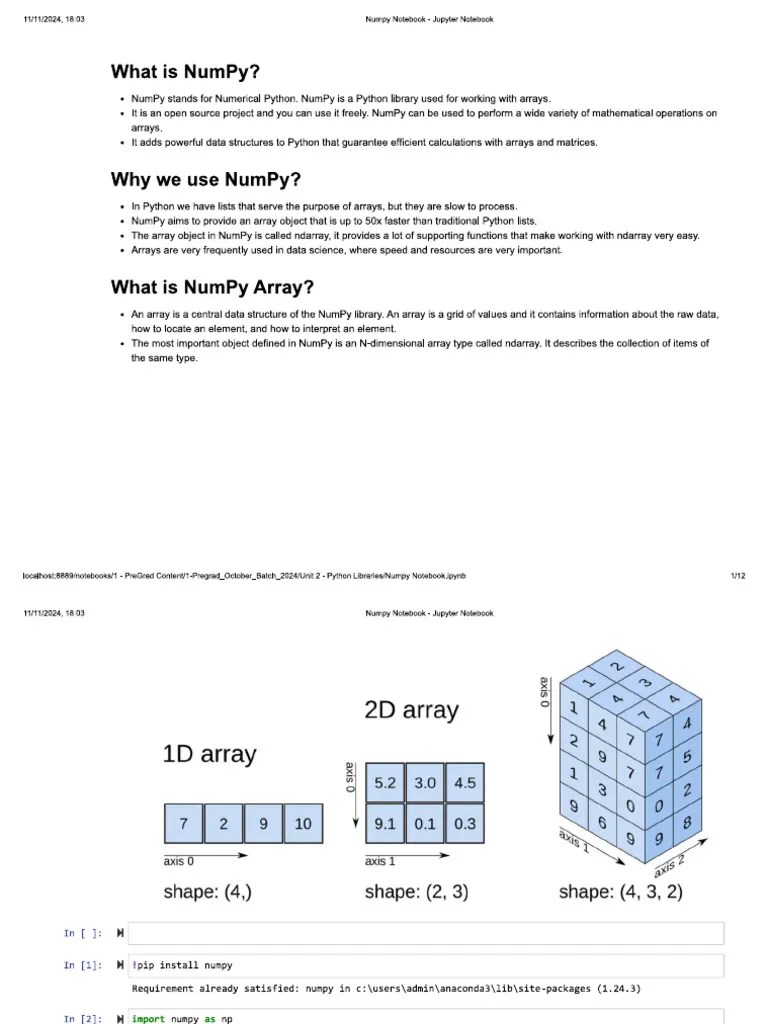 Intro To Numpy | PDF