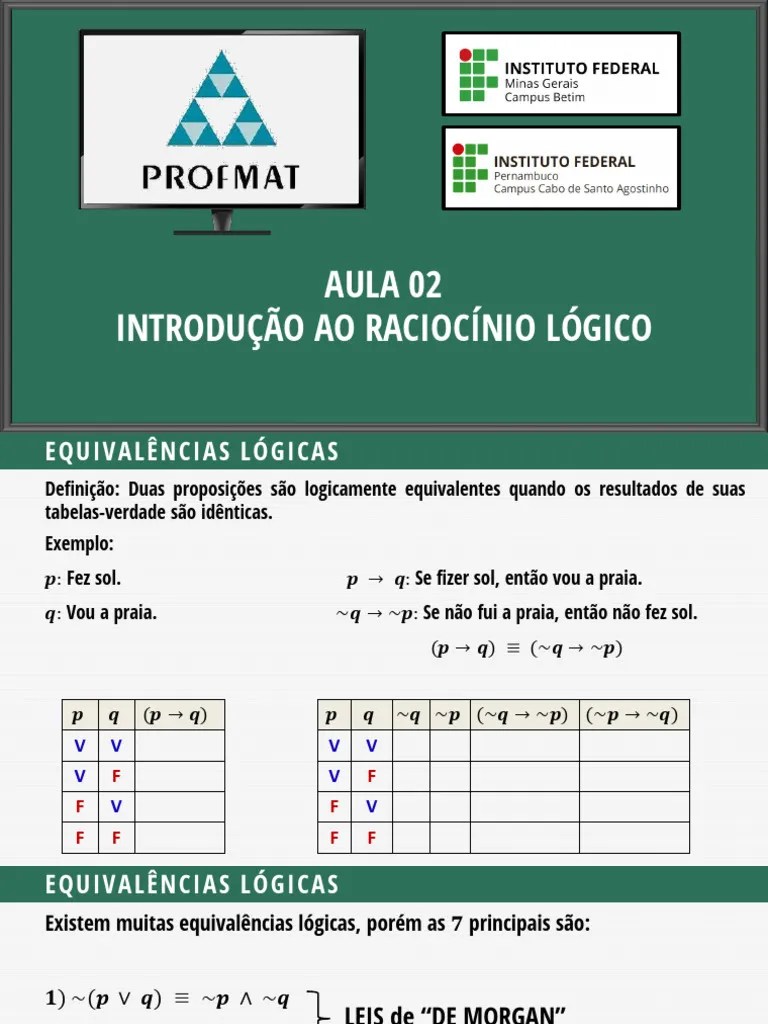 Aula 02 - Introdução Ao Raciocínio Lógico - Parte 02 | PDF | Argumento | Semântica