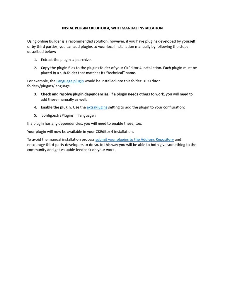 Instal Plugin Ckeditor 4 | PDF