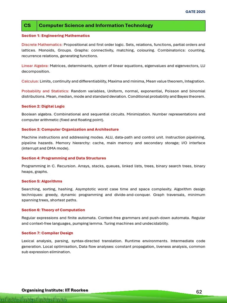 Gate Cse Syllabus | PDF | Internet Protocol Suite | Mathematics