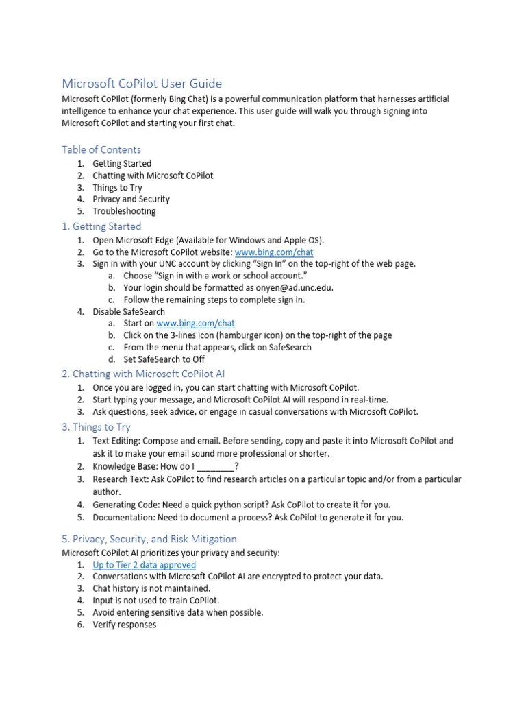 Getting Started With Microsoft CoPilot | PDF | Microsoft | Microsoft ...