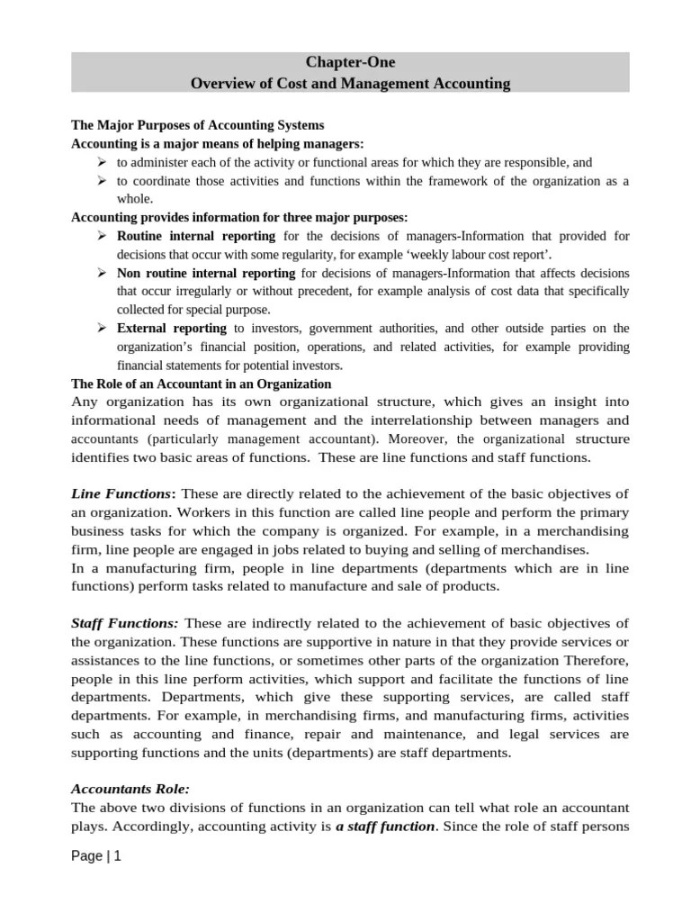 CH - 1 And 2 | PDF | Financial Accounting | Management Accounting