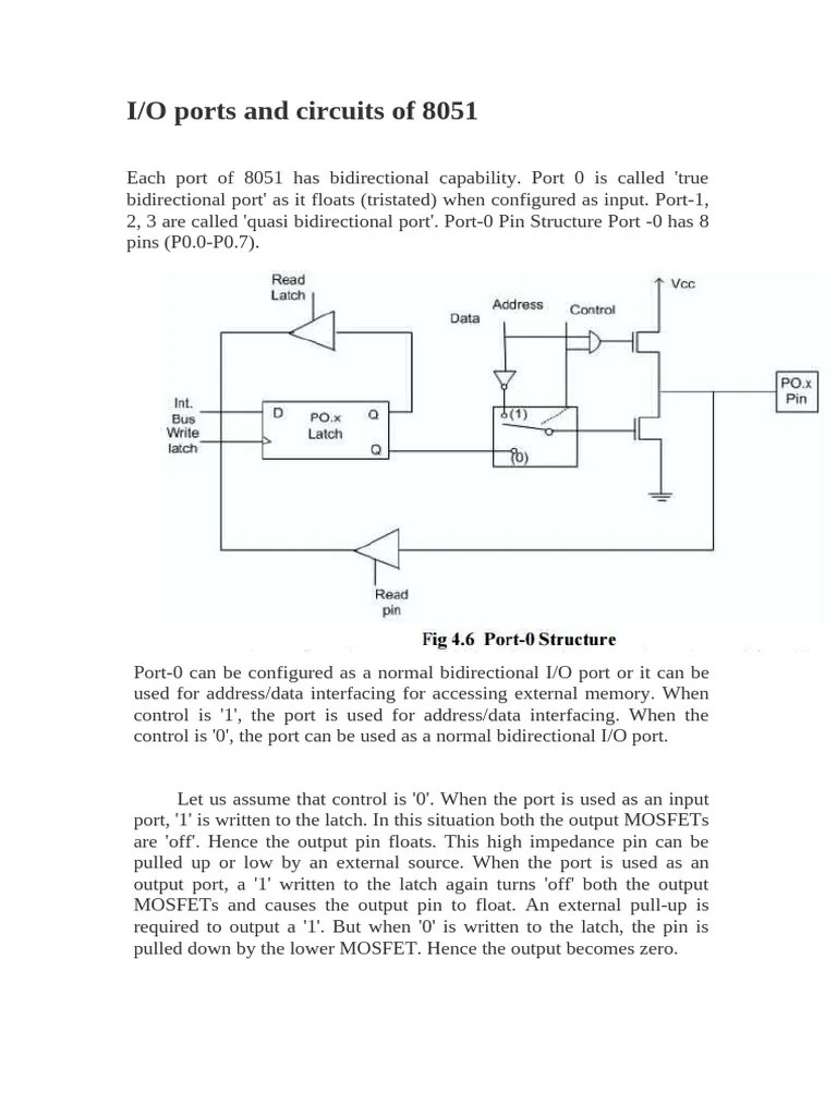 IO Ports And Circuits Of 8051 | PDF | Input/Output | Mosfet