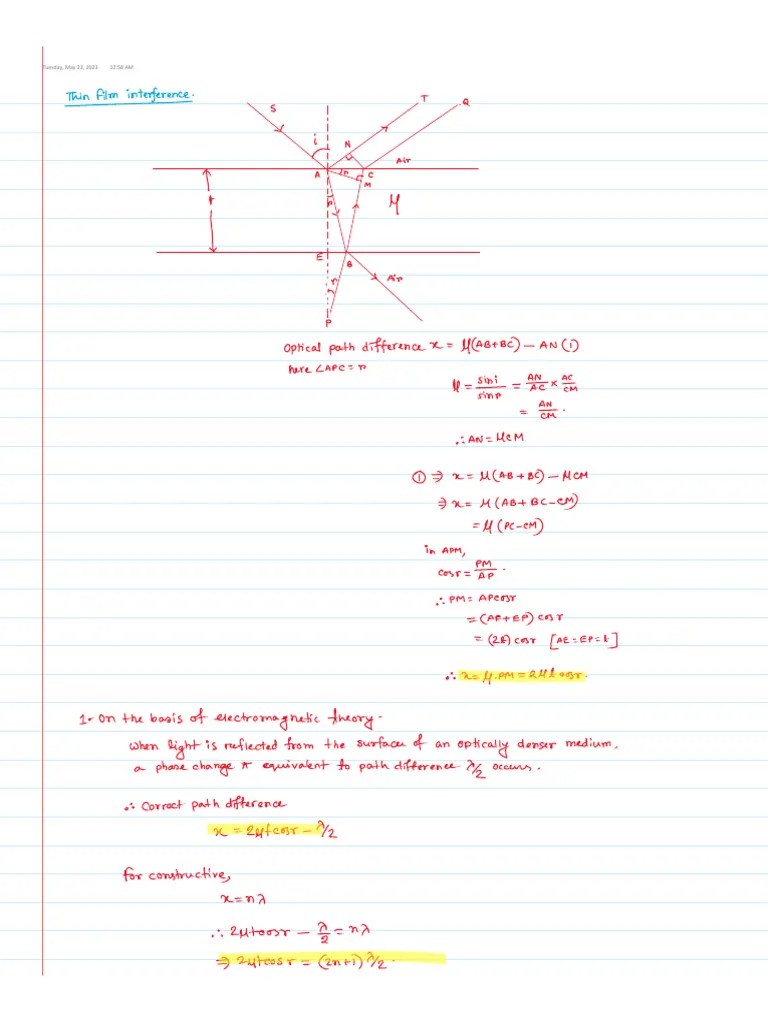 Thin Film Interference | PDF