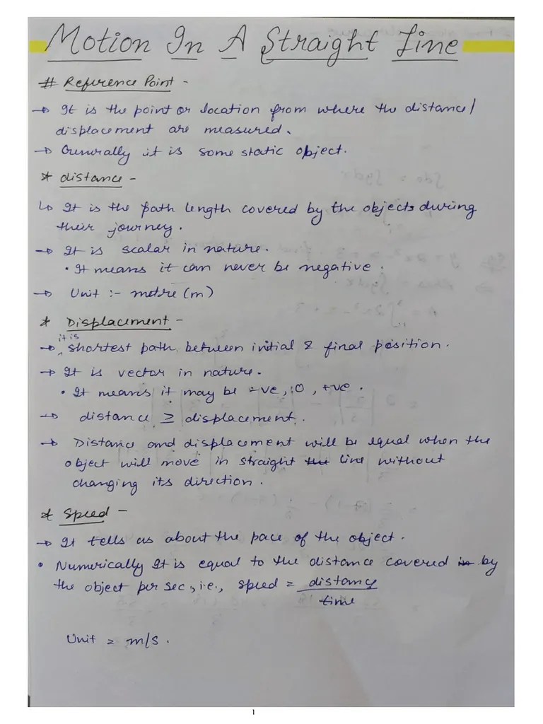 Motion In A Straight Line | PDF