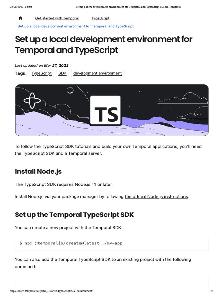 Set Up A Local Development Environment For Temporal And TypeScript ...