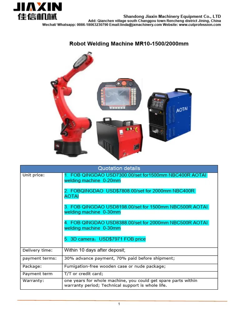 Welding Robot Price List 0821 | PDF | Welding | Construction