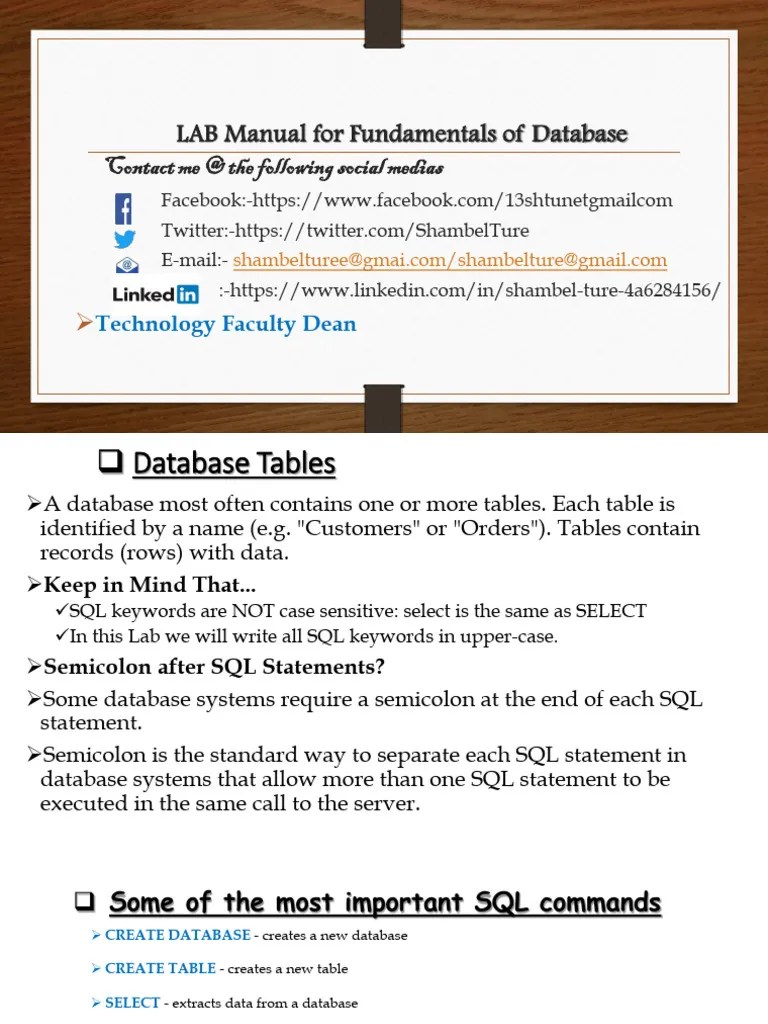 Database Lab Manual | PDF | Relational Database | Table (Database)