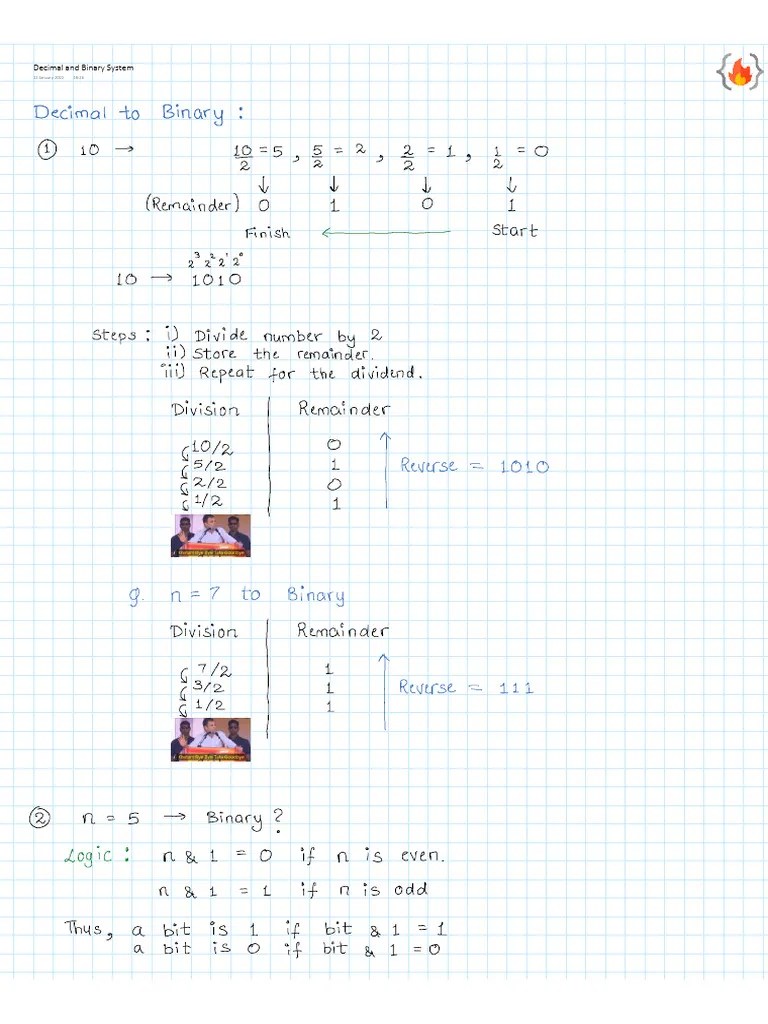Decimal And Binary System | PDF