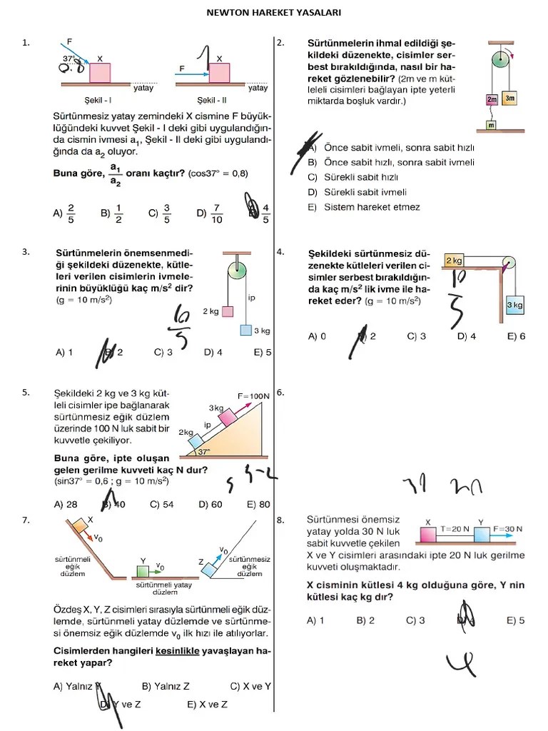 Newton Hareket Yasalari | PDF