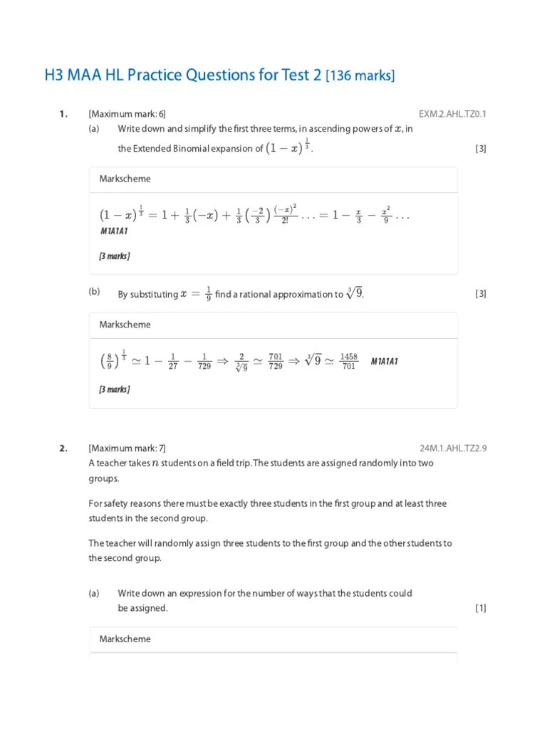 (Ractcice Questions Ib Math Aa HL | PDF | Asymptote | Function (Mathematics)