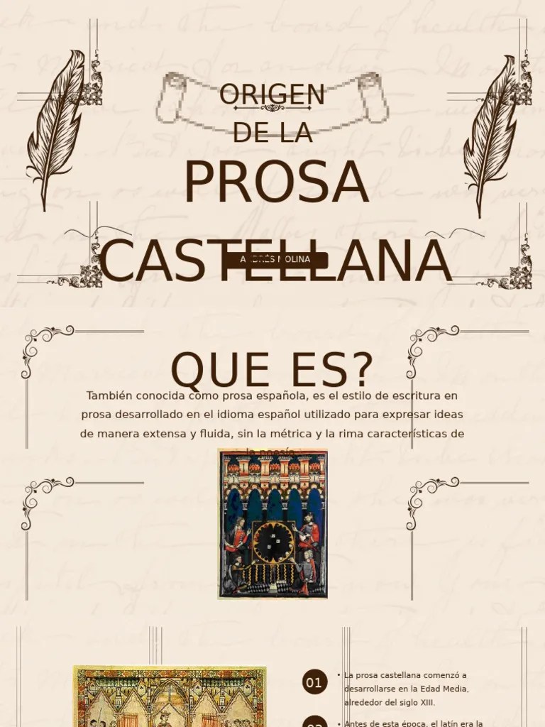Origen De La Prosa Castellana Andres Molina Pdf Prosa Escritura