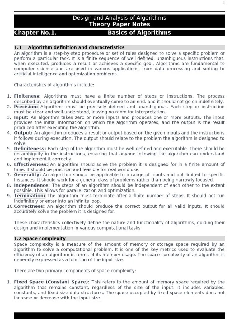 DAA Theory Notes | PDF | Time Complexity | Theoretical Computer Science