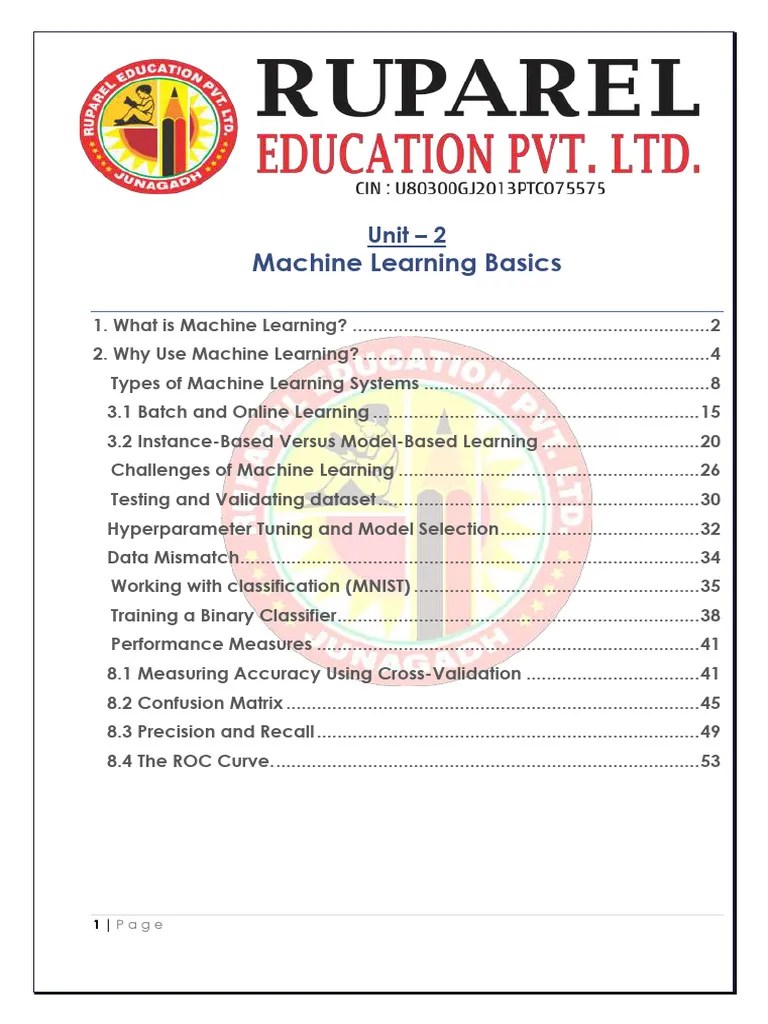Unit-2 AI Python | PDF | Cross Validation (Statistics) | Machine Learning
