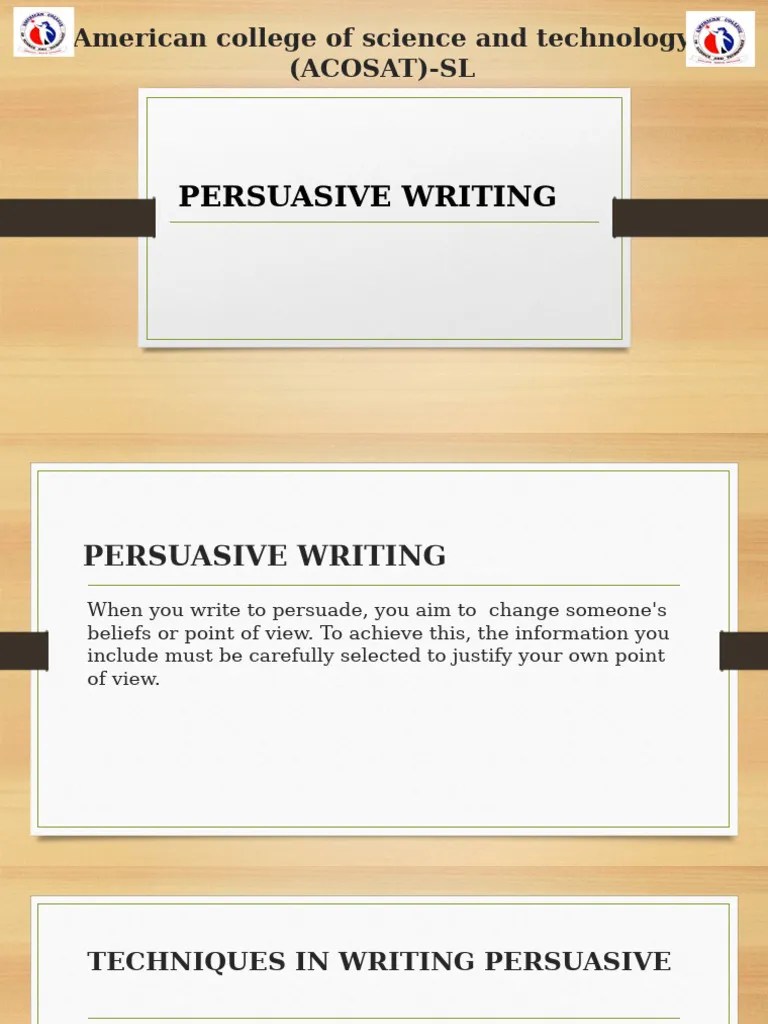 Persuasive Writing | PDF