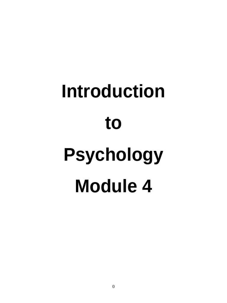 Introduction To Psychology Fall 2024 Course Pack Module 4 | PDF | Id ...