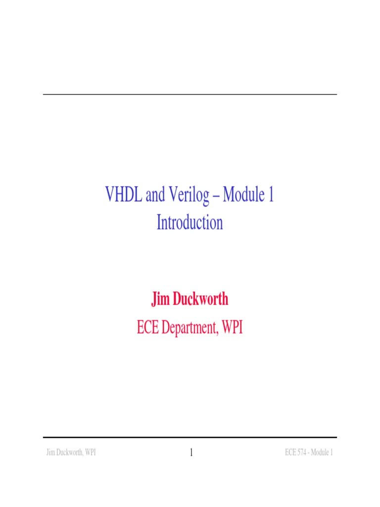 VHDL And Verilog Module1 | PDF | Vhdl | Hardware Description Language
