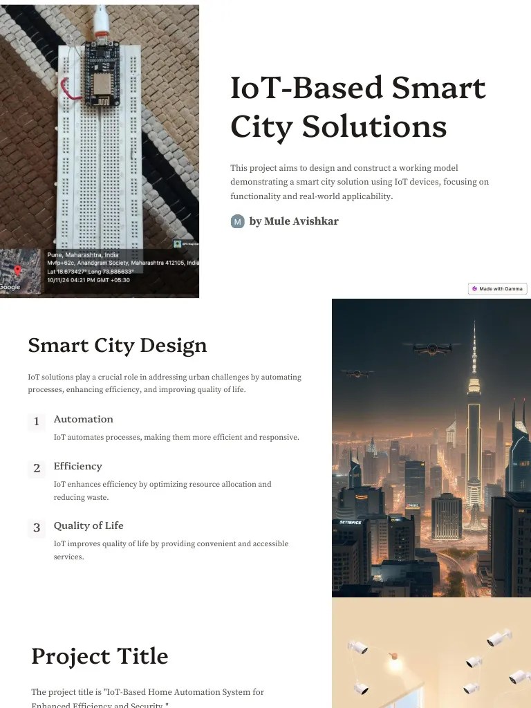 IoT Based Smart City Solutions | PDF | Internet Of Things | Automation