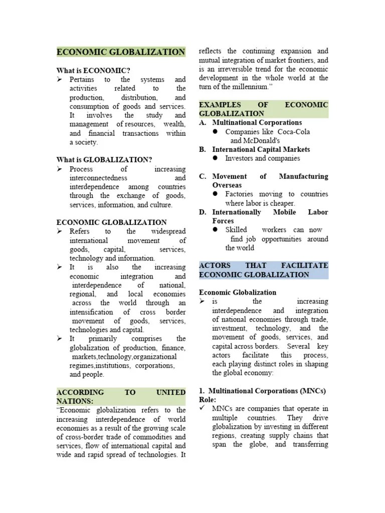 Economic Globalization | PDF | Globalization | Economic Globalization