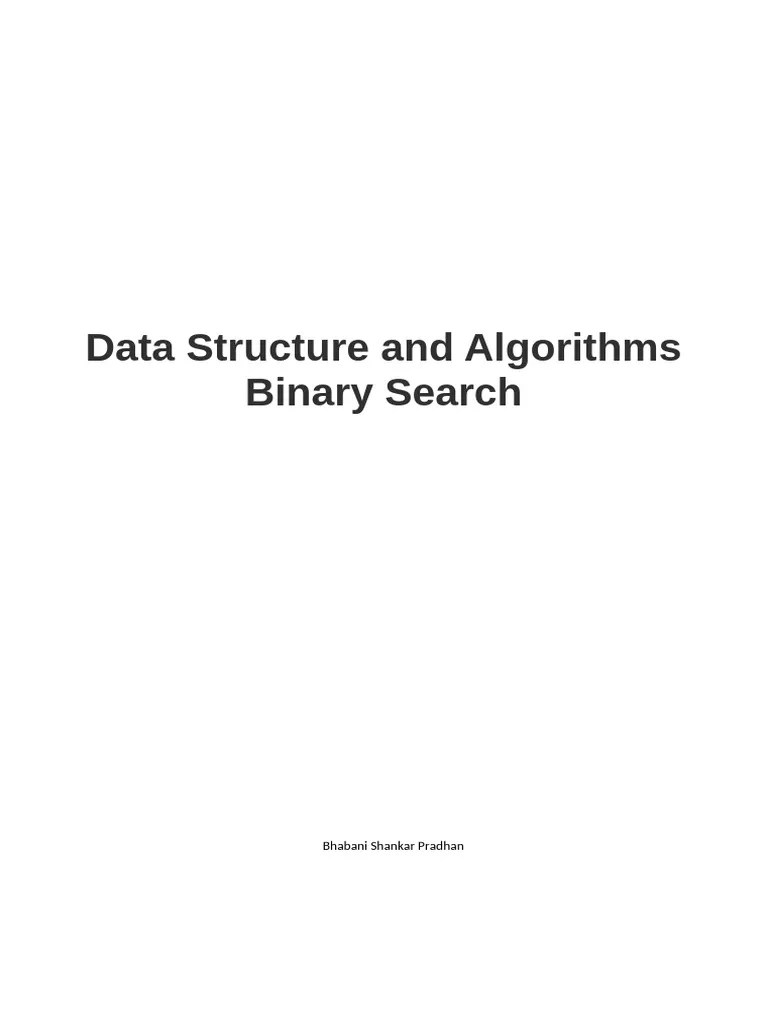 19_Data Structure And Algorithms Binary Search | PDF | Arithmetic ...