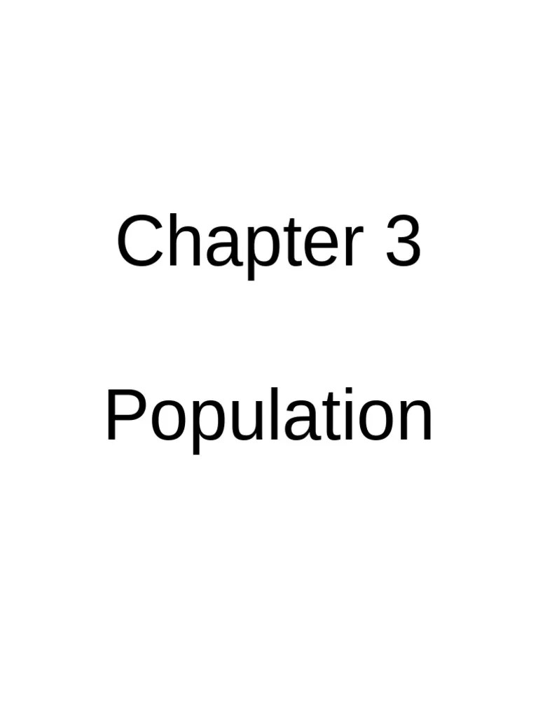 Chapter 3 Population | PDF