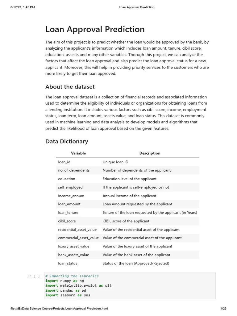 Loan Approval Prediction | PDF | Mean Squared Error | Statistical Analysis