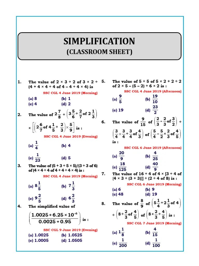 SImplification | PDF | Teaching Methods & Materials