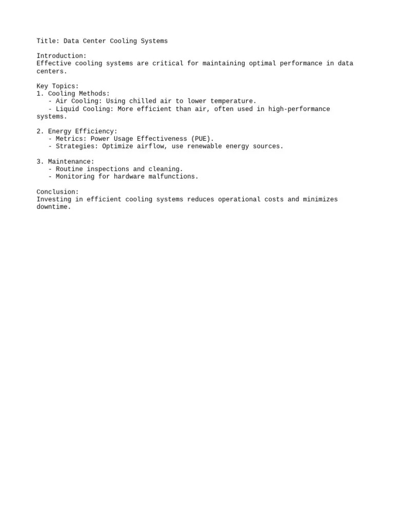 Data Center Cooling Systems | PDF