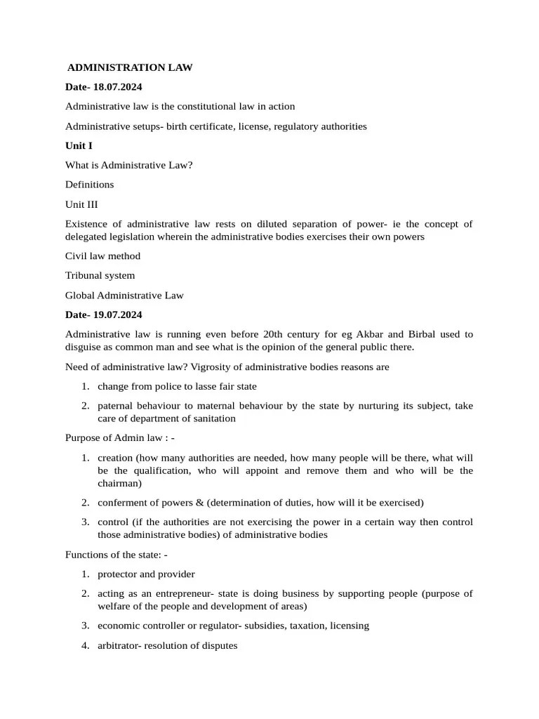 Administration Law | PDF | Separation Of Powers | Rule Of Law