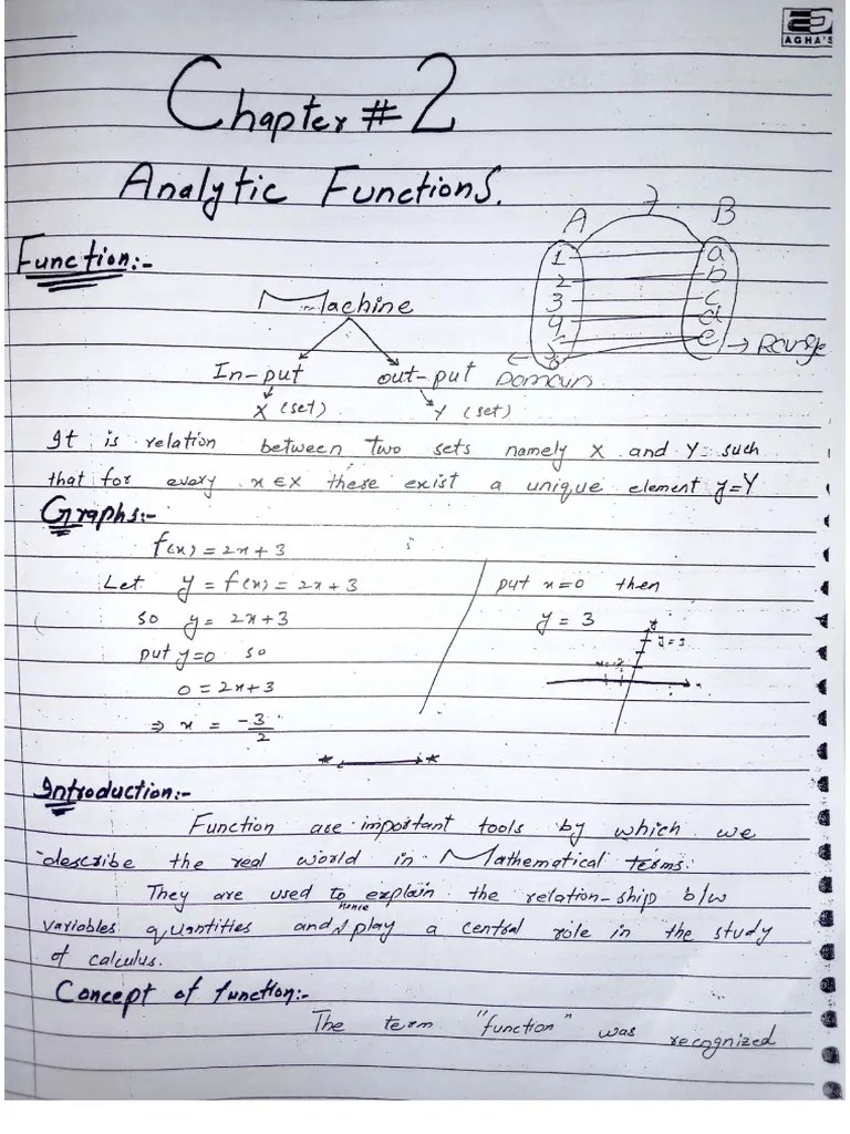 Book Complex Analysis Handwritten Notes Chapter 2 Analytical Functions ...