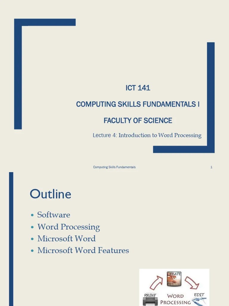 Lec4-Introduction To Word Processing - Using MS Word | PDF | Microsoft ...