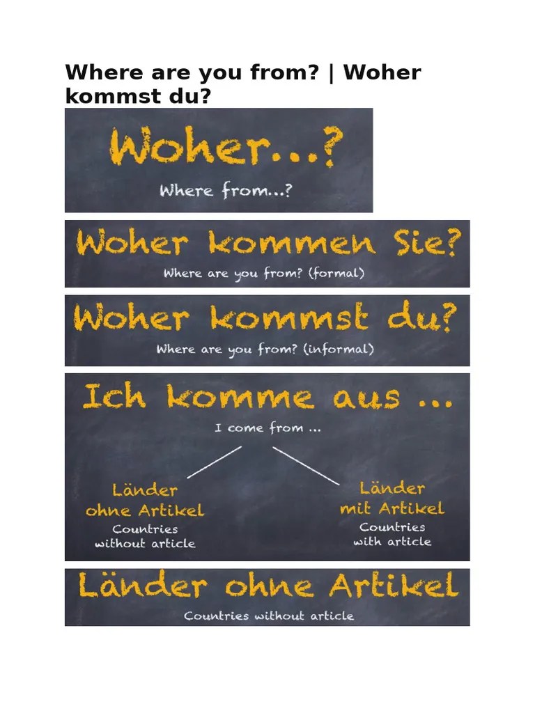 Where Are You From Woher Kommst Du | PDF