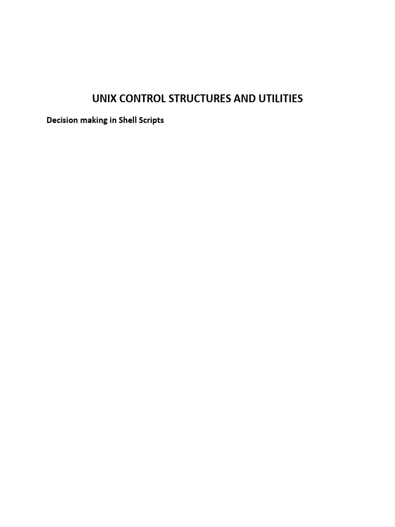 Unix Unit-4 (Final) | PDF | Control Flow | Software