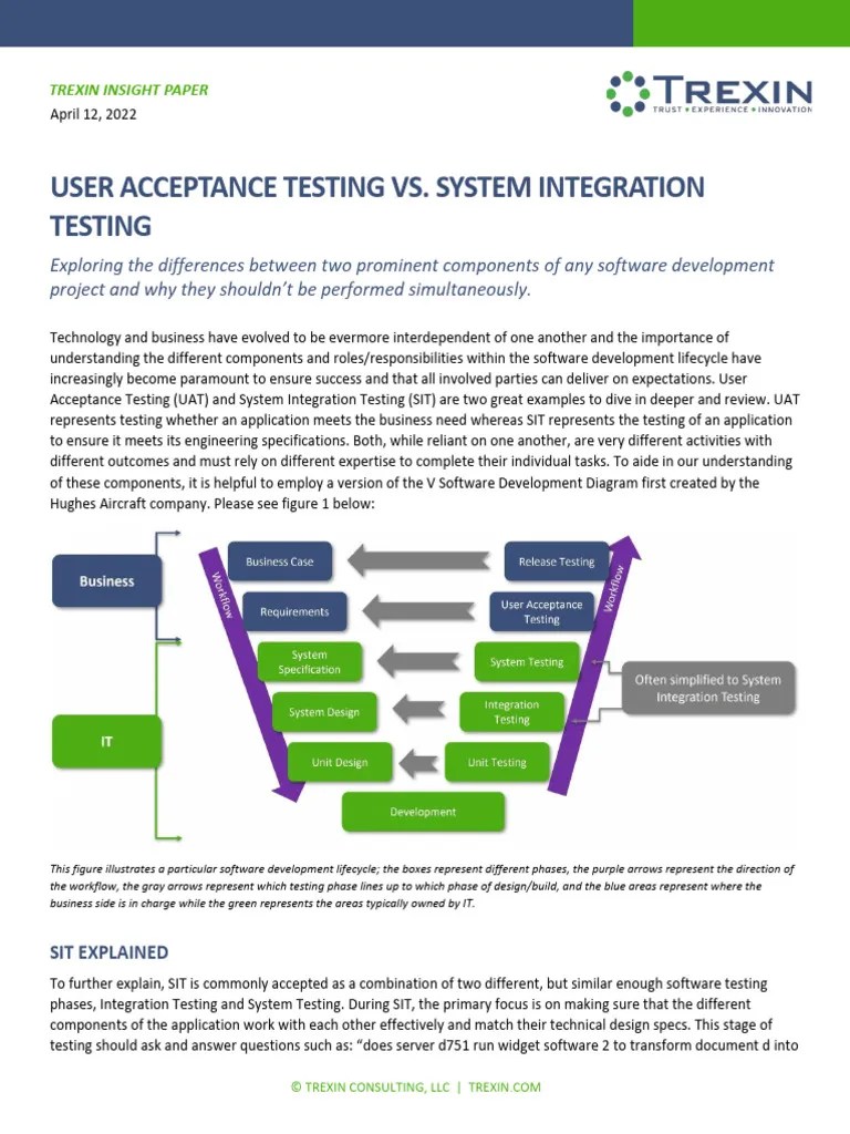 User Acceptance Testing Vs. System Integration Testing | PDF | Software ...